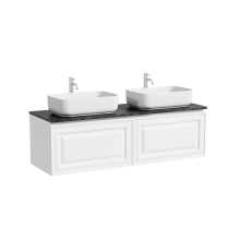 Тумба с раковиной Sancos Very 140, bianco, столешница черный мрамор TT140A1X, раковина CN5043