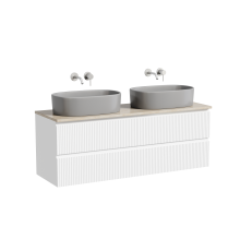 Тумба с раковиной Sancos Snob R 140, bianco, столешница бежевая TT140A2, раковина CN6048MH