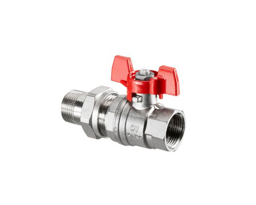 Шаровой кран Oventrop Optibal DN 20, с американкой, НР-ВР, рукоятка бабочка 1075806