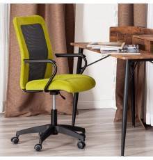 Компьютерное кресло TetChair Staff флок олива 23, ткань серая W-12