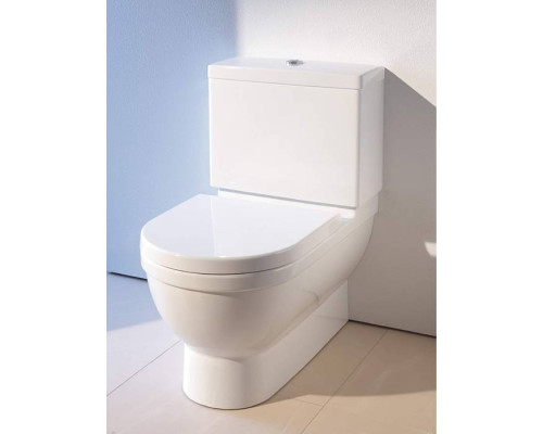 Duravit Starck 3 Унитаз напольный в комплекте Big Toilet 42х74см, с отдельным бачком с механизмом слива хром, слив универсальный, с креплениями, цвет: белый. 0928100005,  2104090000