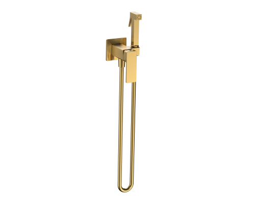 AQM6817BG Savona Готовый комплект гигиенического душа (скрытый монтаж, латунная лейка), золото шлиф AQM6817BG