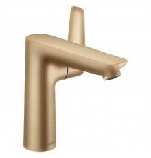 Hansgrohe Talis E Смеситель для раковины, на 1 отв, с донным клапаном, излив: 14.1см, цвет: шлифованная бронза. 71754140
