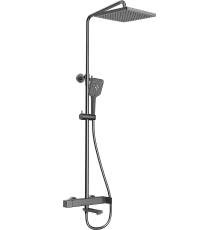 Душевая стойка Vincea Cube VSFS-1C1GM вороненая сталь