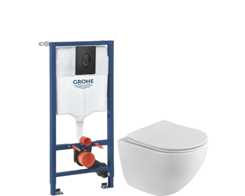 Комплект Унитаз подвесной BelBagno Libero BB11051CH-TOR/SC безободковый + Инсталляция Grohe Rapid SL 1000044 3 в 1 с панелью смыва Комплект Унитаз подвесной BelBagno Libero BB11051CH-TOR/SC безободковый + Инсталляция Grohe Rapid SL 1000044 3 в 1 с панелью смыва