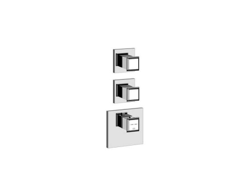 Gessi Eleganza Встраиваемый термостатический смеситель, подключение на 3/4rdquo;, с 2мя независимыми выходами, внешняя часть, цвет: хром. 46224#031