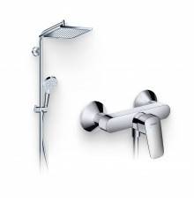 Душевой комплект Смеситель для душа Hansgrohe Logis 71600000 + Стойка Crometta E 240 1jet Showerpipe Reno 27289000 EcoSmart