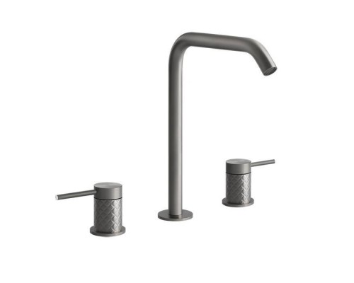 Gessi Intreccio Смеситель для раковины на 3 отверстия, без донного клапана, цвет: шлифованная сталь. 54111#239