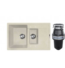 Комплект Мойка Lava D4.CRE crema + Измельчитель KUCHENSTERN Muhle