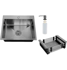 Мойка кухонная РМС MR MR-6050BL c корзиной и дозатором, графит