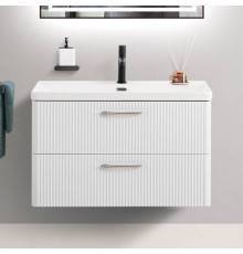 Тумба под раковину BelBagno Due 80, белый металлик