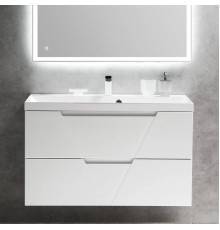 Тумба с раковиной BelBagno Vittoria 100 подвесная, bianco opaco, белая глянцевая раковина