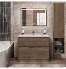 Мебель для ванной комнаты BelBagno Kraft 100 напольная, rovere tabacco, раковина LOV-1000-LVB