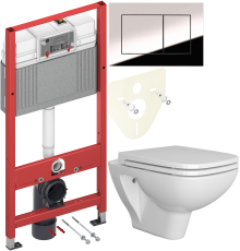 Комплект Унитаз подвесной VitrA Berg 5507B003-6280 с микролифтом + Инсталляция TECE Now 9400412 4 в 1 с кнопкой смыва