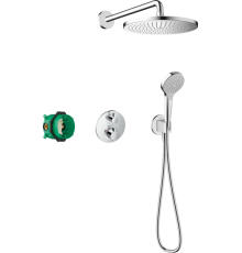 HG 27 954 000 Croma E Набор для комплектации душа (термостат + верхний душ + ручной душ + шл. подкл) 27954000