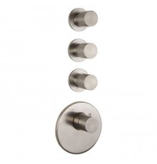 Fima Carlo Frattini Spillo Steel F3083X3INOX Смеситель для душа встроенный, термостатический, 3 запорных вентиля, внутренняя часть (F2463) в комплекте, цвет: INOX. F3083X3INOX