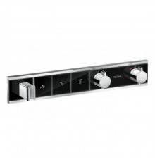 Hansgrohe RainSelect Смеситель для душа, термостатический, 3 источника, СМ, внешняя часть, цвет: черный/хром. 15356600
