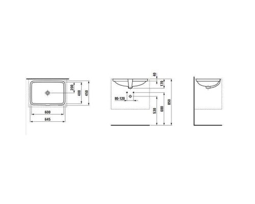Laufen Pro Раковина встраиваемая 60x40x17см., c переливом, цвет: белый. 8.1196.9.000.109.1 Laufen Pro Раковина встраиваемая 60x40x17см., c переливом, цвет: белый. 8.1196.9.000.109.1