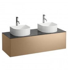 Laufen Sonar Тумба под раковину, 117.5х45.5х34см., 1 ящик, с отверстием слева и справа, цвет: золото и черный мрамор. 4.0542.4.034.140.1