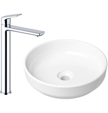 Комплект Раковина Lavinia Boho Bathroom Sink Slim 33311005 + Смеситель Wellsee ICON! for life 182306000 хром