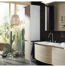 Burgbad Yso Шкаф подвесной 40x35x176 см, цвет: белый глянец/аутентичный дуб. HSHB040 L F2184 K0387