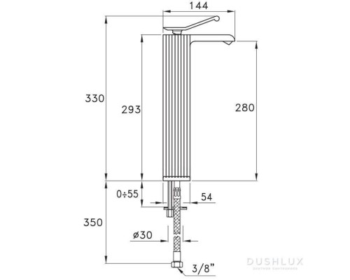 Stella Casanova Смеситель для раковины, на 1 отв, высокий, без донного клапана, цвет: никель матовый. CS 00103 NI01