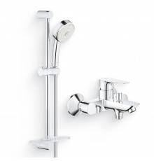 Душевой комплект Смеситель Grohe BauEdge 23604001 + Гарнитур New Tempesta Cosmopolitan 27929002
