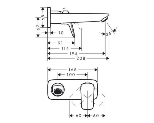 Hansgrohe Logis, Смеситель для раковины, излив 195 мм, внешняя часть, Цвет: хром. 71220000 Hansgrohe Logis, Смеситель для раковины, излив 195 мм, внешняя часть, Цвет: хром. 71220000