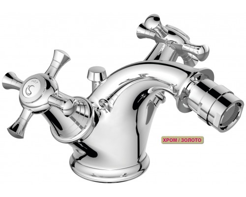 СНЯТ IS B9655LS Reflections Смеситель для биде, со сливным гарнитуром, керамика, хром/золото B9655LS