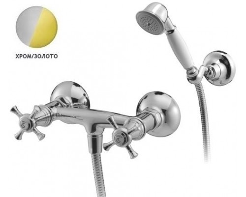 СНЯТ IS B9659LS Reflections Смеситель для душа, с душевым набором, керамика, 20 л/мин, хром/золото B9659LS