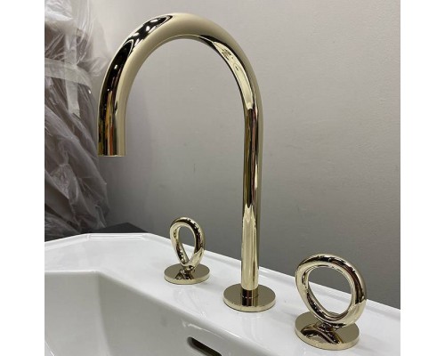 THG Collection O Смеситель для раковины, 3 отв., с донным клапаном, цвет: Soft gold. G4P-F30-151 THG Collection O Смеситель для раковины, 3 отв., с донным клапаном, цвет: Soft gold. G4P-F30-151