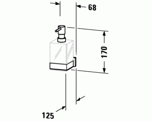 Duravit Karree Подвесной дозатор для мыла, мат.колба, цвет:  хром. 0099541000