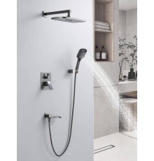 Душевая система встраиваемая Shevanik S4035T, оружейная сталь
