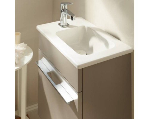 BurgBad Bel База подвесная с  умыв. из минер литья 42х27х49.5см, 1 дверка, правое испол.-раковина справа, отв слева, цвет: серый матовый . SIEF040L,  SEDP042RF1775G0036C0001*1