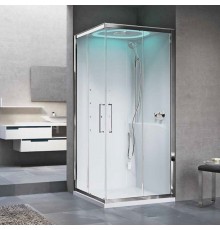 Novellini Eon A Душевая кабина 100х80х236.5cм., Dx, турец баня, термостатический смеситель, гидромассаж, верхний душ, подсв, цвет: хром/белый. EONA109DT1N-1AK