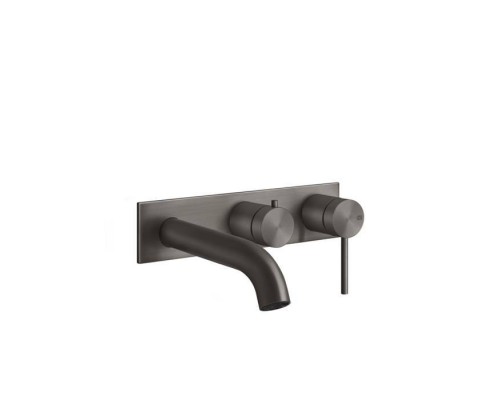 Gessi 316 Встраиваемый смеситель на 2 источника, с изливом 168-138мм и переключателем, внешняя часть, цвет: brushed black metal pvd. 54136#707