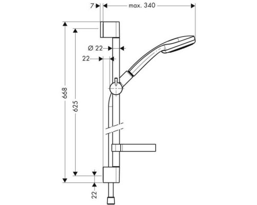 Hansgrohe Croma 100 Multi Душевой гарнитур, цвет: хром. 27775000