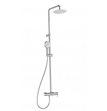 AQM8011CR Душевая система со смесителем и изливом, Ø250, лейка 3 реж, 1100-1500мм, хром AQM8011CR
