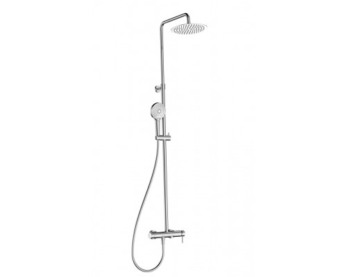 AQM8011CR Душевая система со смесителем и изливом, Ø250, лейка 3 реж, 1100-1500мм, хром AQM8011CR