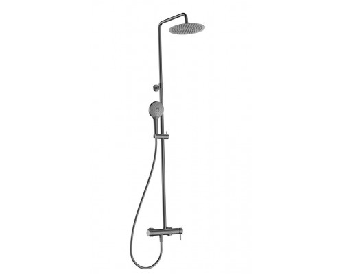 AQM8011GM Душевая система со смесителем и изливом, Ø250, лейка 3 реж, 1100-1500мм, металл AQM8011GM