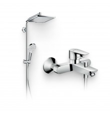 Душевой комплект Смеситель Hansgrohe Talis E 71740000 + Стойка Crometta E 240 1jet Showerpipe Reno 27289000 EcoSmart