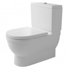 Duravit Starck 3 Унитаз напольный в комплекте Big Toilet 42х74см, с отдельным бачком с механизмом слива хром, слив универсальный, с креплениями, цвет: белый. 0928100005,  2104090000