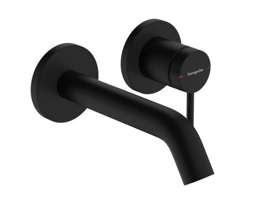 Hansgrohe Tecturis S Смеситель для раковины, настенный, цвет: черный матовый. 73350670 Hansgrohe Tecturis S Смеситель для раковины, настенный, цвет: черный матовый. 73350670