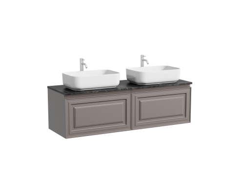 Тумба с раковиной Sancos Very 160, doha soft, столешница черный мрамор TT160A1X, раковина CN5043