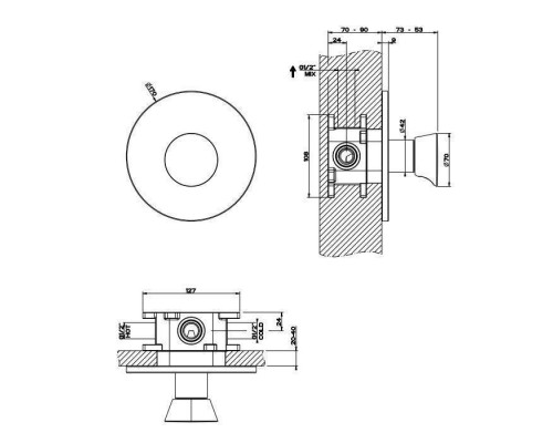 Gessi Cono Смеситель для душа, встраиваемый, внешняя часть, цвет: хром. 45061#031
