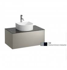 Laufen Sonar Тубма под раковину, 77.5х45.5х34см, 1 ящик, с отверстием в центре, с отверстием под смеситель, совместим с раковинами-чашами 812340, 812341, 812342, 812343, титан/черный мрамор. 4.0541.5.034.142.1