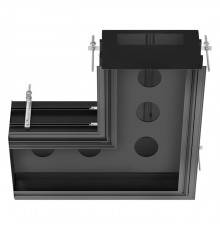 Gessi Binario Профиль угловой 740х740 мм, для 5 модулей, установка Easy-Fix, цвет: Black XL. 61151#299