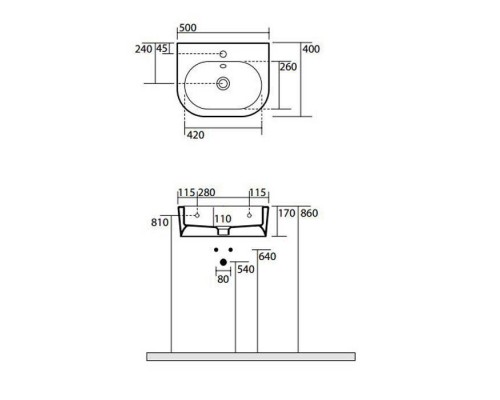 Kerasan Flo Раковина 50х40 см, 1 отв., цвет: белый. 314101*1 Kerasan Flo Раковина 50х40 см, 1 отв., цвет: белый. 314101*1