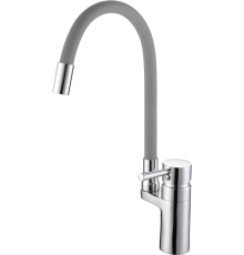 Смеситель для кухни D-lin D157315-2 с гибким изливом, хром, серый