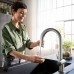 Hansgrohe Aqittura Смеситель для кухни, 1 отв., с вытяжным изливом 1jet и функцией фильтрации, цвет: нержавеющая сталь. 76803800